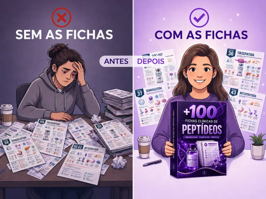 Comparação antes, sem as fichas, e depois, com as fichas